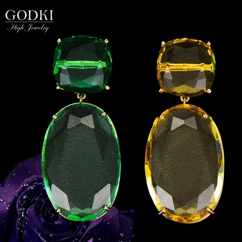 

GODKI Trendy Water Drop Earrings For Women Bohemian Earrings Geometric Drop Earring 2020 Brincos Female DIY Fashion Jewelry