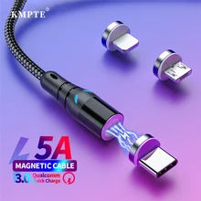 KMPTE 5A супер зарядный Магнитный кабель Micro USB Type C Быстрая зарядка для iPhone Samsung Xiaomi Huawei Android телефон зарядное устройство кабель