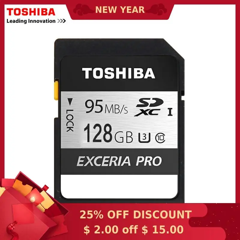 Карта памяти Toshiba UHS U3 128 ГБ 95 МБ/с./с SDXC SD карты 4K флэш память EXCERIA PRO цифровая