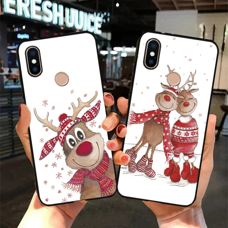 

Christmas elk TPU For Fundas Huawei Honor 10 8X P8 P10 P9 P20 P30 Lite P Smart 2019 Mate 20 Pro Y6 2018 nova 3 3i 3D Relief Case