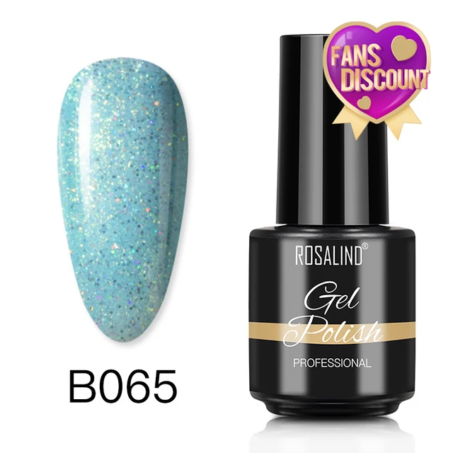 ROSALIND 7ml Gel Polish Semi Permanent Nails Gel Polish Soak Off UV LED Base Top Coat Vernis Nail Art Glitter Gel Varnish SLA-B065