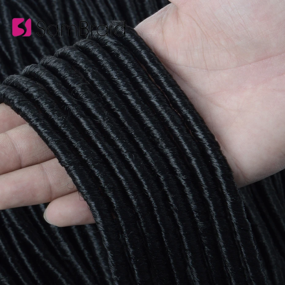 SAMBRAID искусственные локоны в стиле Crochet волосы 18 дюйм(ов) Crotche плетение волос 24 корни для Плетения КОС Черный Блондин синтетические волосы
