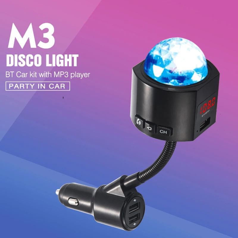 JINSERTA fm-передатчик модулятор Bluetooth 5,0 Handsfree автомобильный комплект аудио mp3-плеер с окружающим светильник двойное автомобильное usb-устройство для зарядки телефона