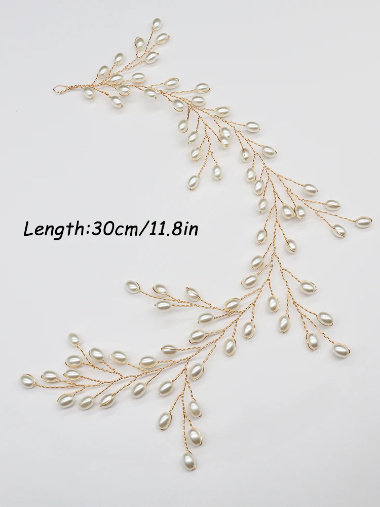 Silver Golden Women Pearl Hair Vine Chic Girls Party Hair Ornaments Bridesmaid Gift Tiara Headband Wedding Bridal Accessories