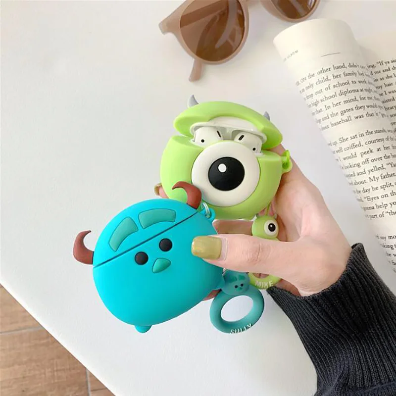 

Cute Cartoon 3D Monster University Headset Case For Apple Airpods 2 Wireless Bluetooth Earphone Silicone Anti-Dust Cover #SW