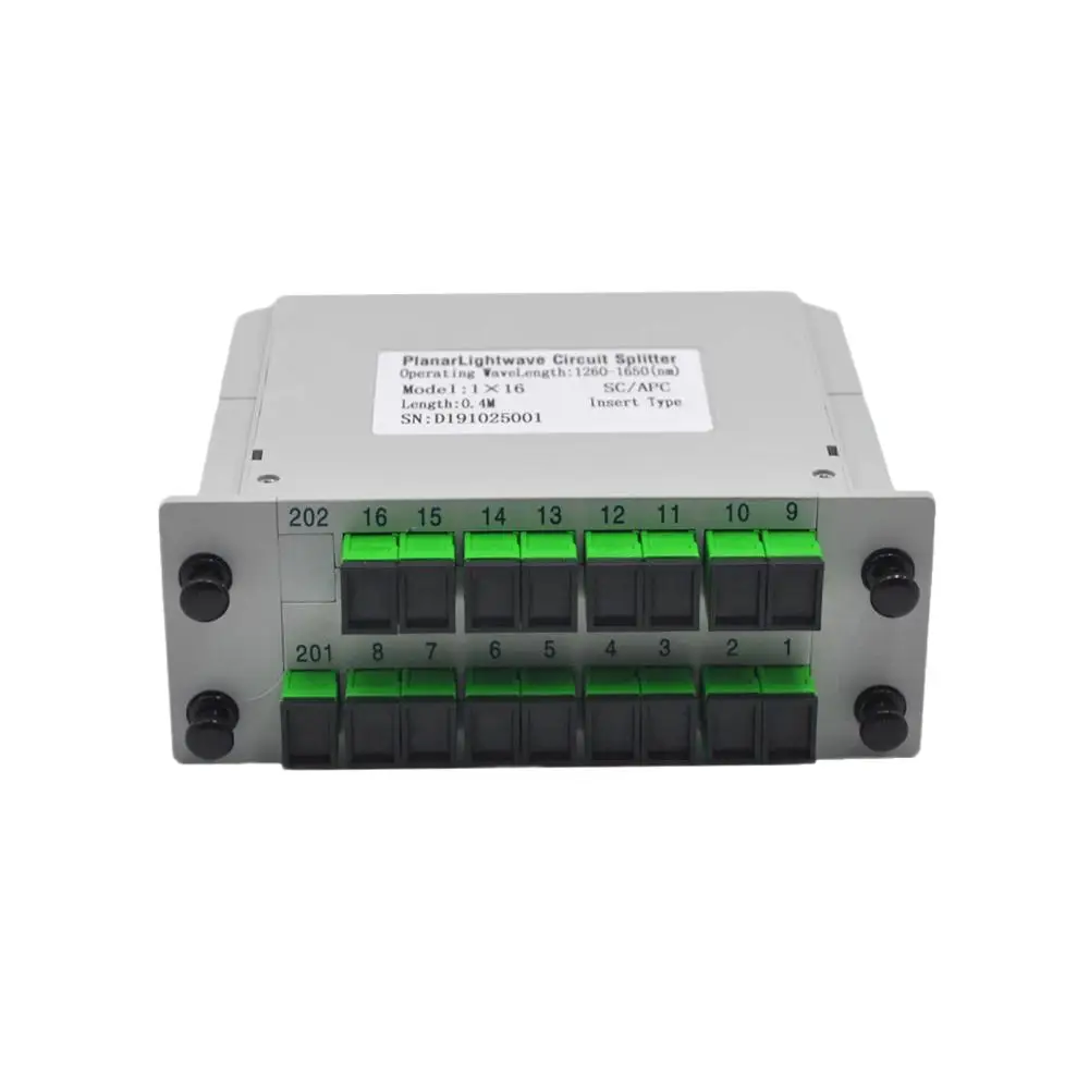 SC APC PLC 1X16 Fiber Optic FTTH Splitter Box PLC Insert Sheet Type Fiber Optical Coupler Splitter Insertion