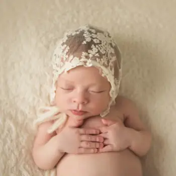 

Cute Newborn Cap Baby Photography Props Shower Infant Cotton Lace Hat Cap Newborn Photography Studio Photos Props