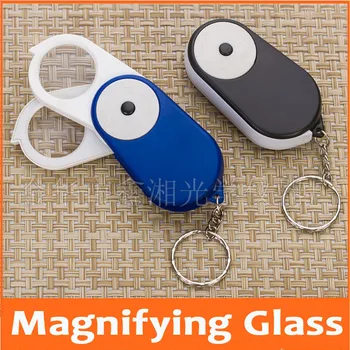 

15X 30X Lighted Pocket Keychain Type Magnifying Glass Portable Foldable Magnifier Gift Loupe for Children with LED Lamp