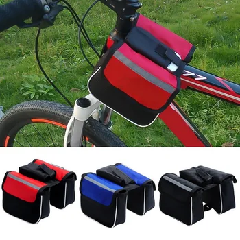 

Riding Bag Three-in-one Bicycle Tube Bag Waterproof And Durable Practical Mountain Bike Bag Front Frame Bag Cycling Pouch Holder