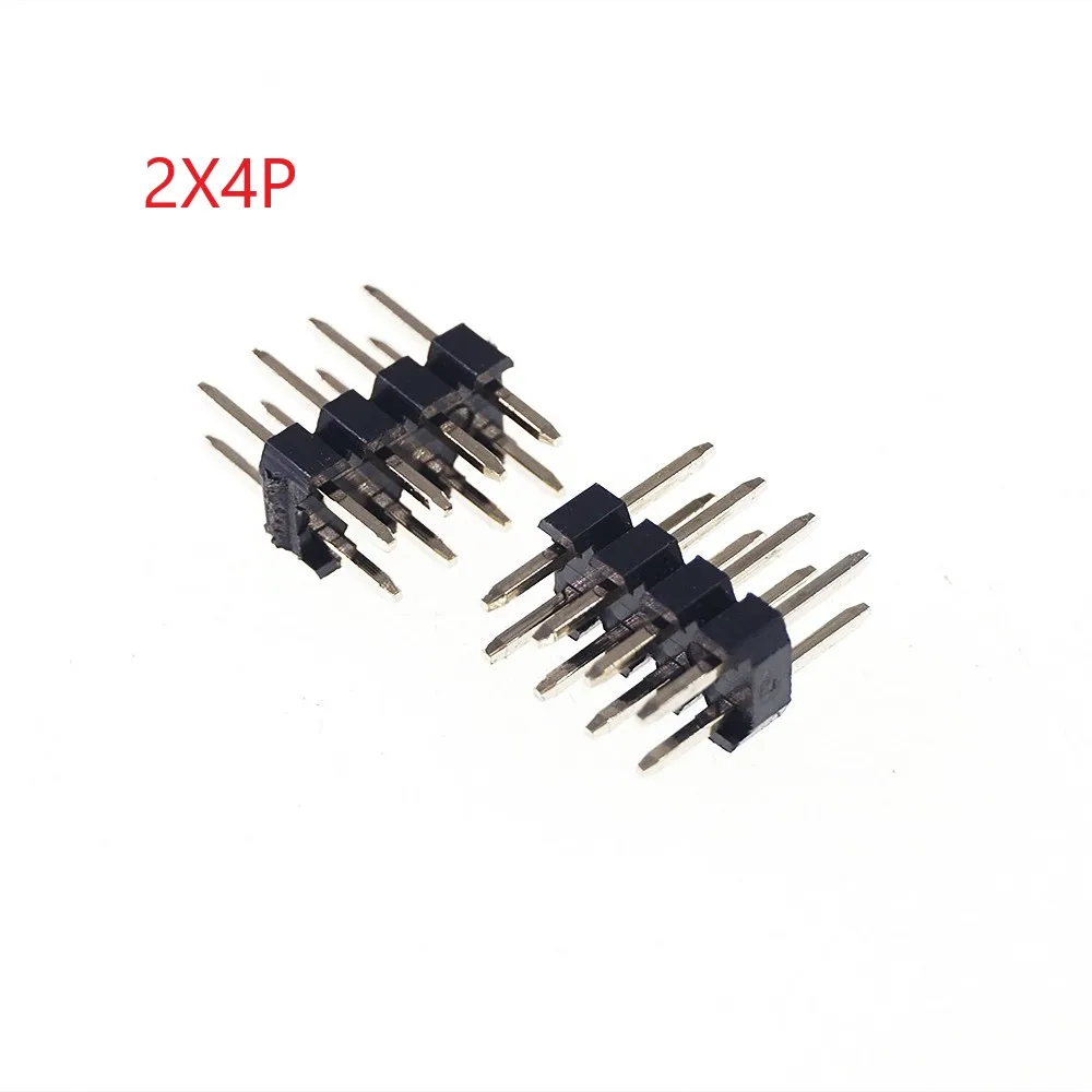 

1000pcs 2x4 P 8 Pin 2.0 mm Pin Header Male Dual Row Straight PCB 180 Through Hole Insulator height 2.00mm Rohs Lead Free