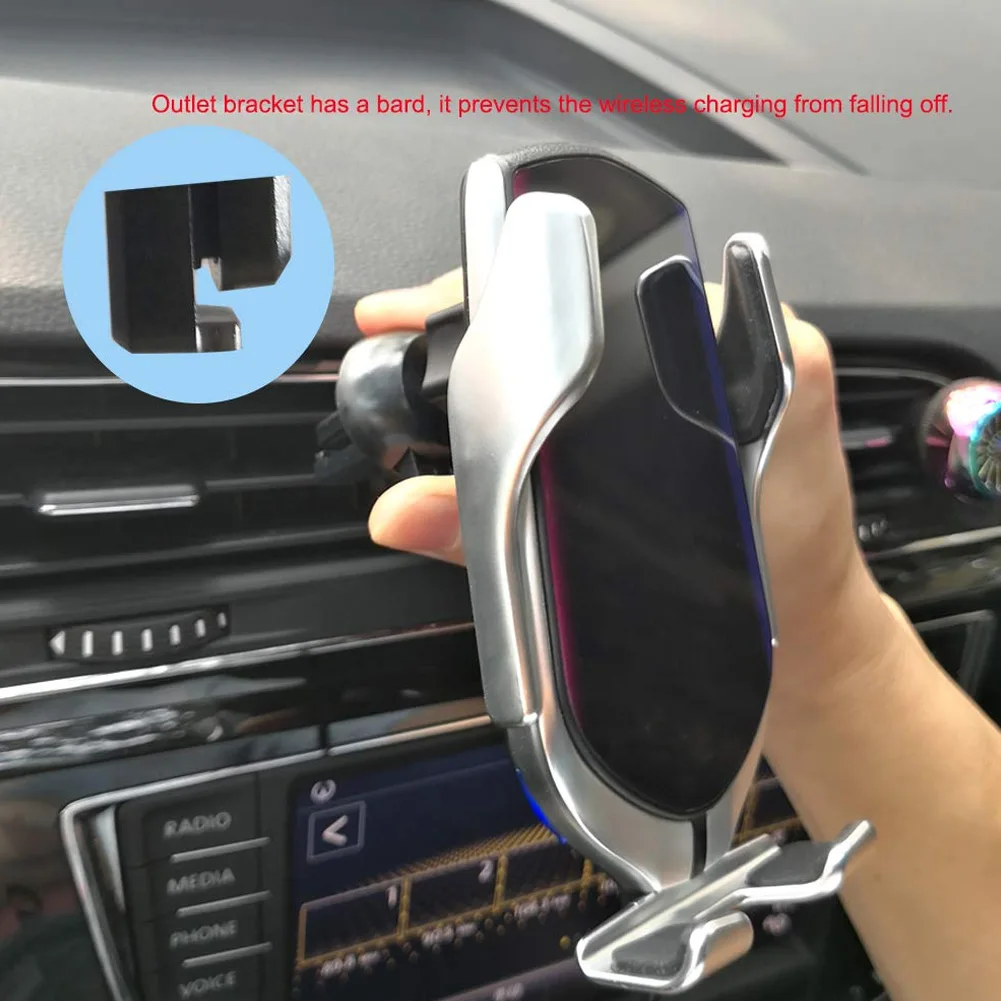 

Smart Sensor Wireless Car Charger Mount Automatic Clamping 10W Fast Charging for iPhone Samsung GDeals