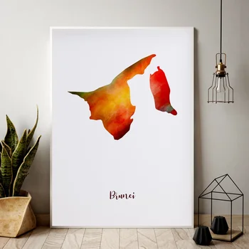 

Brunei city map watercolor Map Modern City Canvas Art Print Wall Pictures for Living Room No Frame