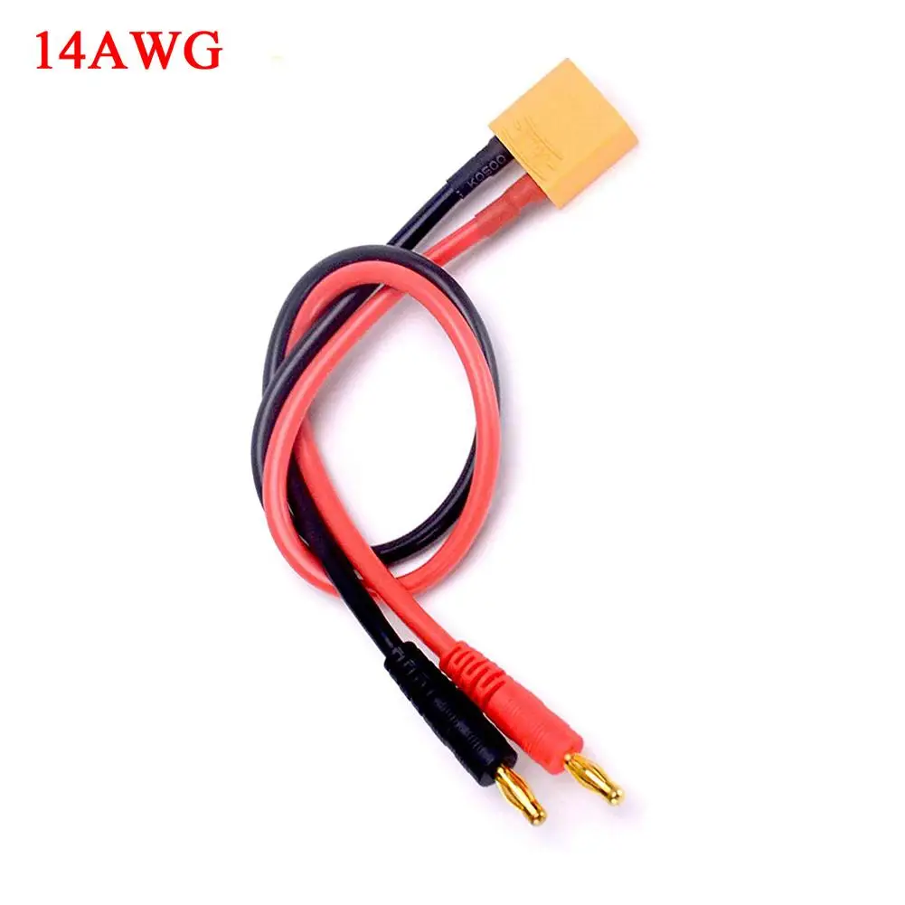 XT60 male to 4mm Low Profile Bullet Banana 12AWG 10CM Wire for lipo Battery 