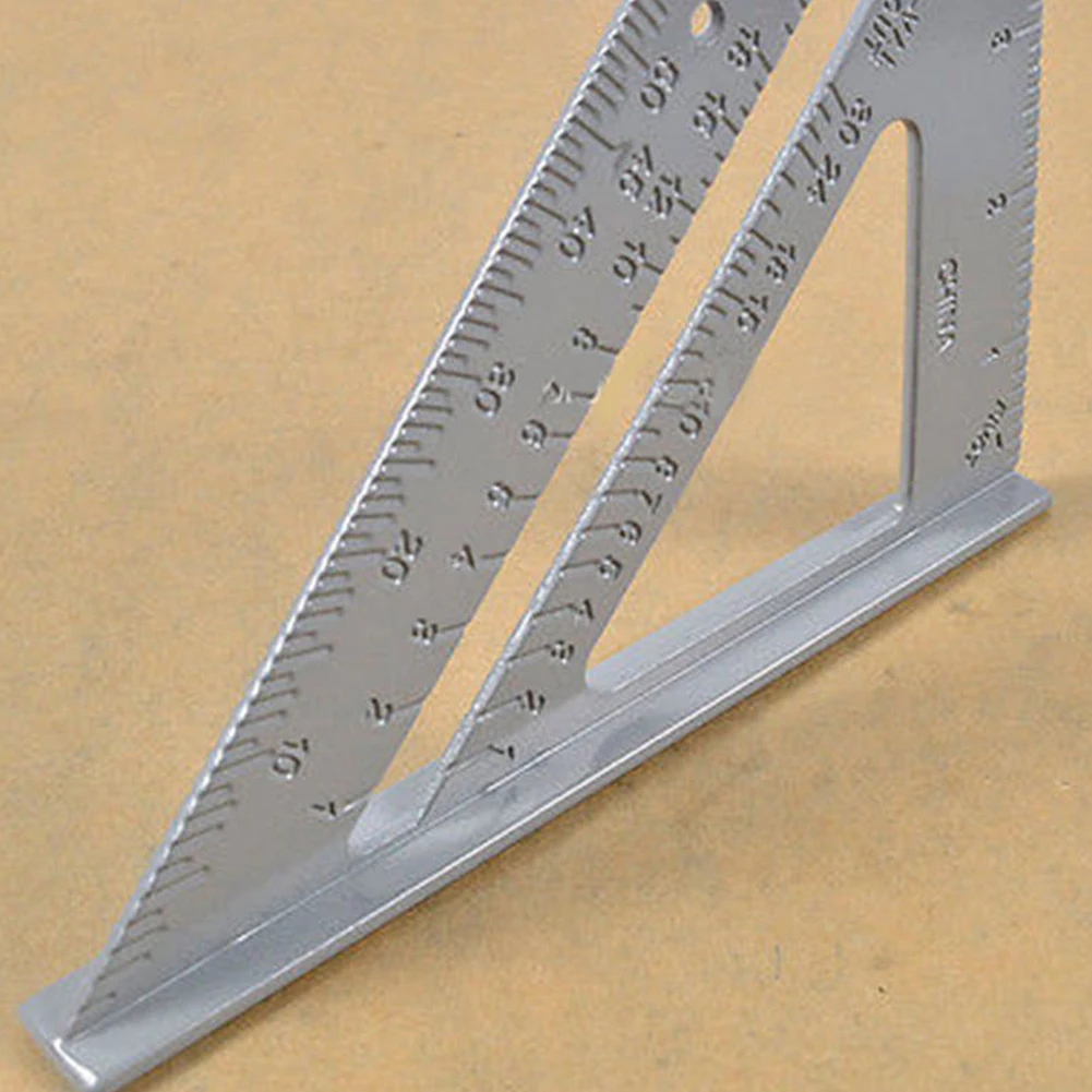 Aluminum Alloy Measuring Square Speed 7" Triangle Ruler Protractor Miter Framing Roofing Angling Hand Measuring Tool