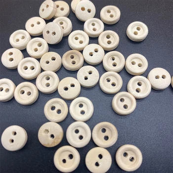 

100pcs 9mm Natural color Wooden decorative Buttons For Sewing clothing Scrapbooking Crafts home decor Two holes