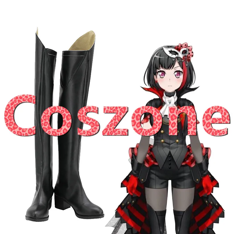 Взгляд! Ботинки для косплея Mitake Ran черные сапоги Хэллоуина карнавала костюма