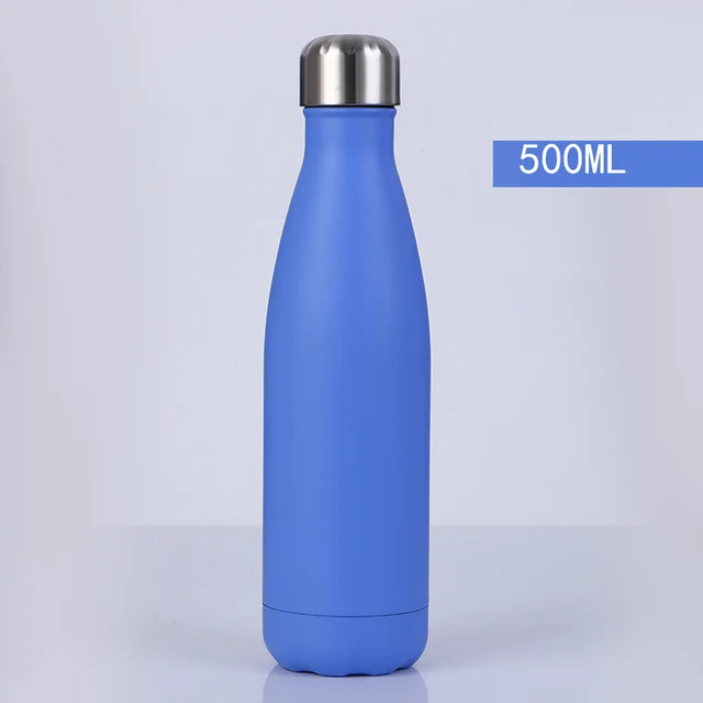 Personalised Pastel Water Bottles 500mL Slim Drink Bottle Custom Bottles With Decal Birthday Gifts Christmas Gifts Blue