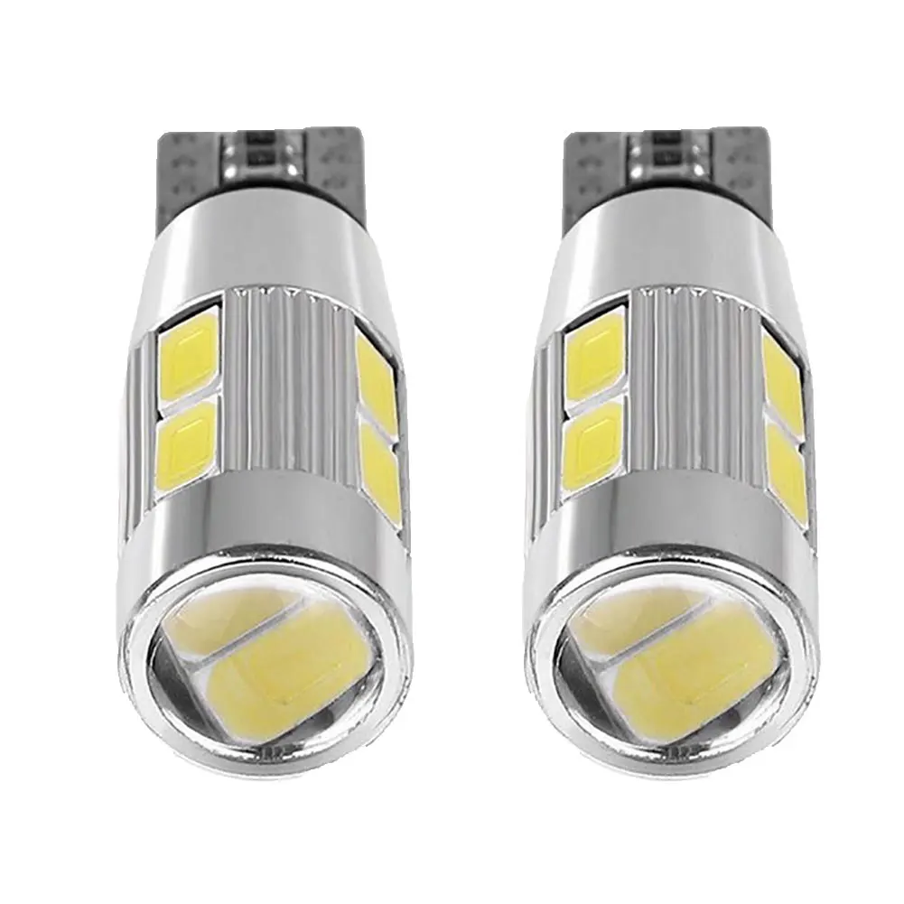 Комплект из 2 предметов, 10 W5W 5630 10LED Canbus без ошибок авто автомобильный горизонтальный Клин широкая лампа подсветки лампы