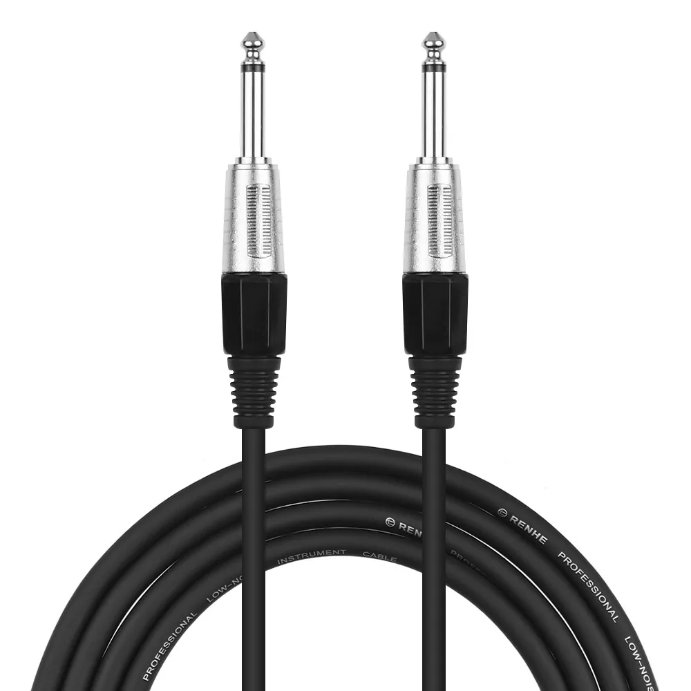 

Black Guitar Cable 3 Meters/ 10 Feet Audio Cable for Electric Guitar Bass Keyboard 1/4 Inch to 1/4 Inch TS Straight Plugs
