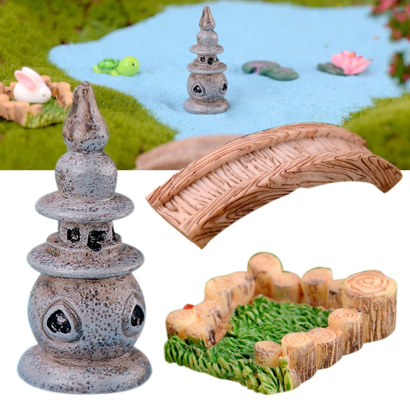 

Mini Simulated Retro Micro Landscape Scene Fairy Garden Miniatures Resin Ornaments Crafts for Home Garden Decoration