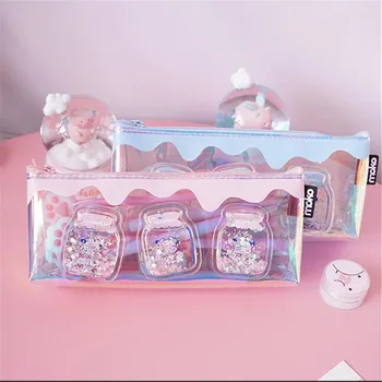 

1pcs Kawaii Pencil Case Laser oil Estuches School Pencil Box Pencilcase Pencil Bag School Supplies Stationery
