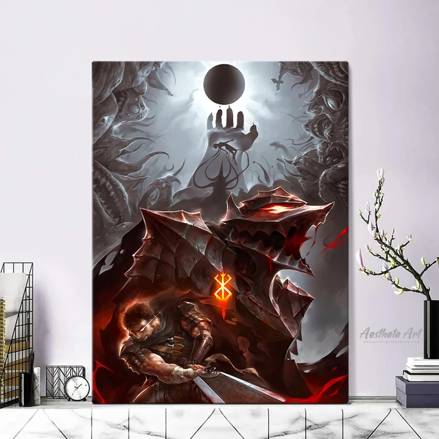 Guts berserk anime japonês mangá casa decoração da lona pintura