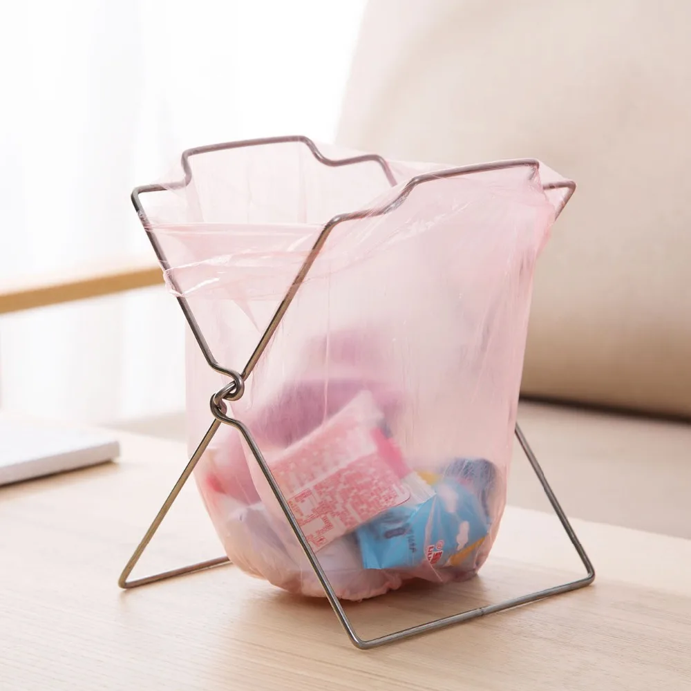 Stainless Steel Trash Bag Holder Garbage Bag Rack Rubbish Bags Holder