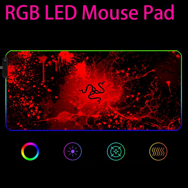 Mouse pad RGB Gaming Accessories Computer Large 900x400 Mousepad Gamer Rubber Carpet With Backlit keyboard led Razer mouse pad