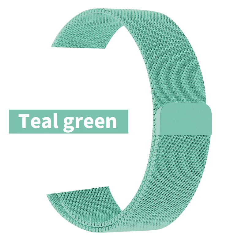 Teal green Миланская петля ремешок для часов Apple Watch серии 5 40 мм i Watch полосы 44 мм Серебряный Браслет Apple Watch 3 группа 38 мм 42 мм - Цвет ремешка: Teal green