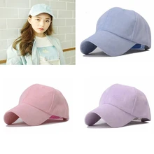 Бейсболка Регулируемая унисекс искусственная замшевая шляпа изогнутый край однотонная шляпа для женщин и мужчин