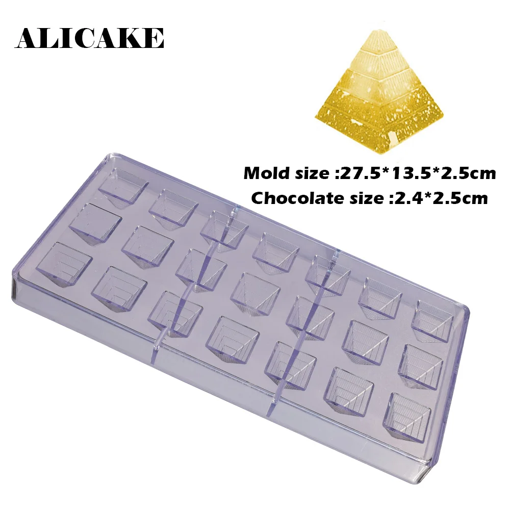 21 полость Пирамида Поликарбонат шоколадная форма аксессуары для кухни
