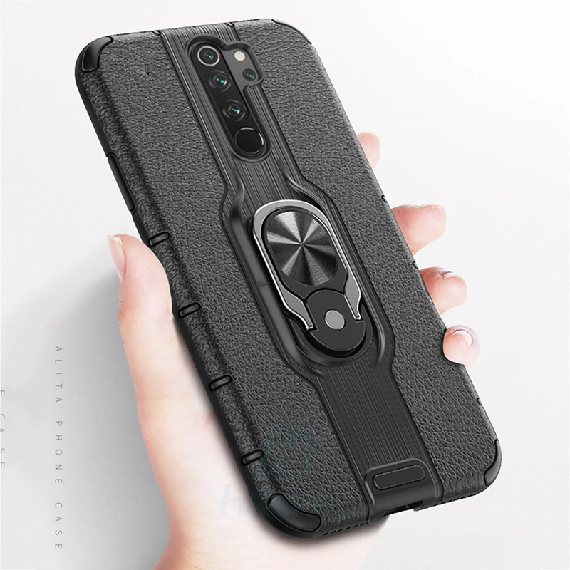 Чехол для Xiaomi Redmi Note 8 Pro металлический магнитный держатель-кольцо пальца