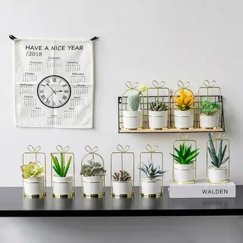 

Nordic Simulation Plant Potted Artificial Cactus Fake Flower Figurine Ornament Decoration DIY Home Office Desktop Adornments