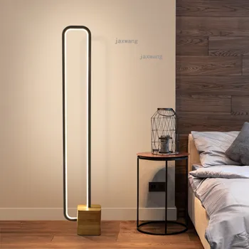 

Nordic Simple LED Iron Floor Lamps Modern Bedroom Light Fixture JW Smart Floor Lights Living Room Warm Table Lighting Lamps