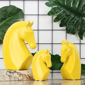 

American style ceramic horse head crafts, animal statues, home office desktop decoration gifts, creative ceramic artwork