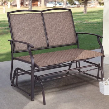 

Simple Functional Stylish Patio Glider Rocking 2 Person Outdoor Bench Patio Furniture Offers comfortable and relaxation