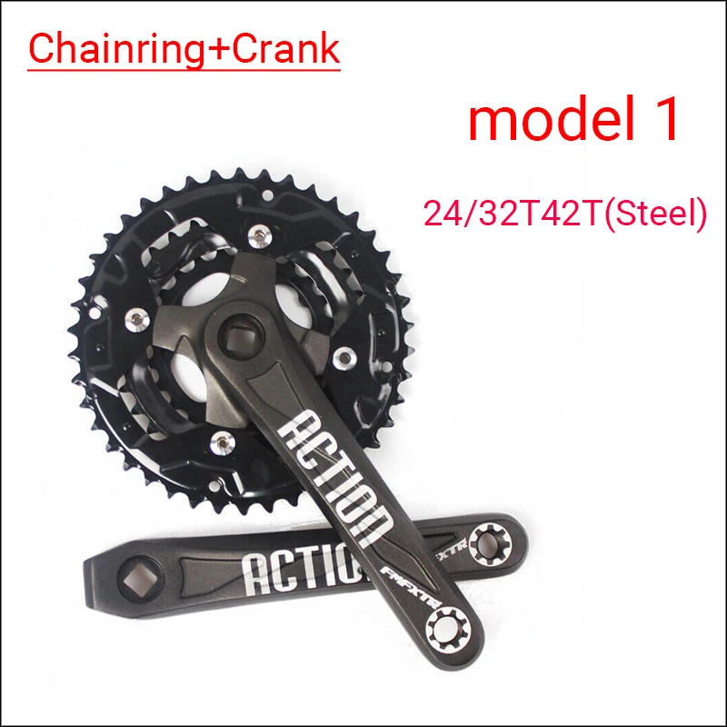 Crank model 1 CNC велосипедный Кривошип IXF BCD104 цепная система для MTB 170 мм горный велосипед 3X10 S/2X10 S/2X11 S кривошипный комплект - Цвет: Crank model 1
