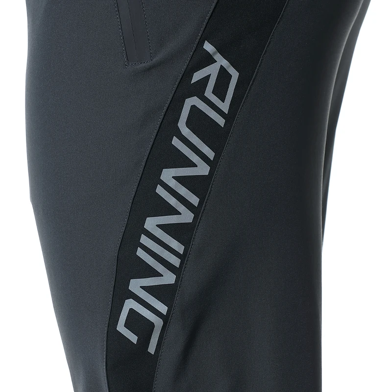 Sport Pants Men Zipper Pockets Training Bodybuilding Quick Dry Fitness Running Long Letter Printing Gym Sweatpants