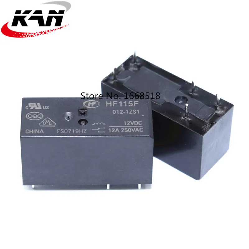 HF JQX-115F-005-1ZS1 HF115F-005-1ZS1 JQX-115F-012-1ZS1 HF115F-012-1ZS1 JQX-115F-024-1ZS1 HF115F-024-1ZS1 5PINS 12A250VAC реле - Габаритные размеры: HF115F-012-1ZS1