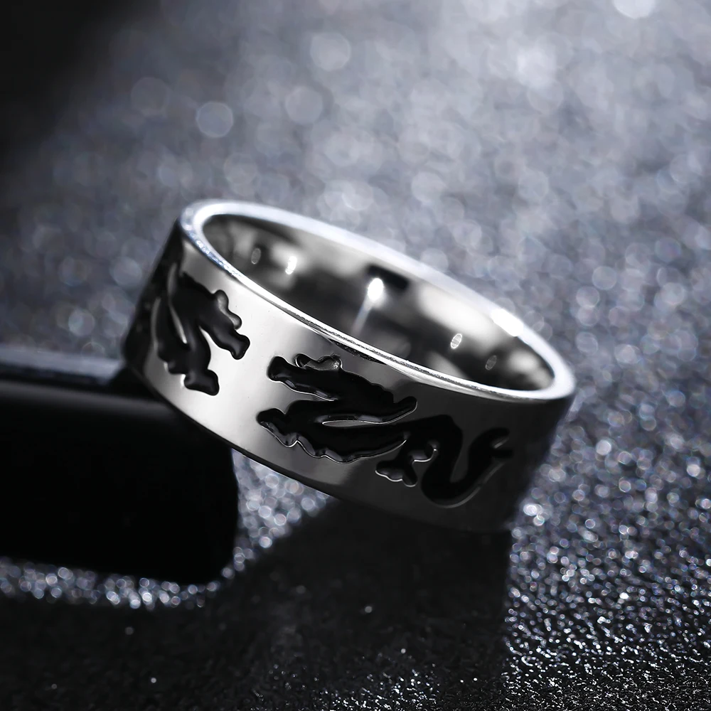 8 мм титановые кольца для мужчин и женщин подарок на день рождения треугольный узор дискретное кольцо - Цвет основного камня: JRV3027 8mm