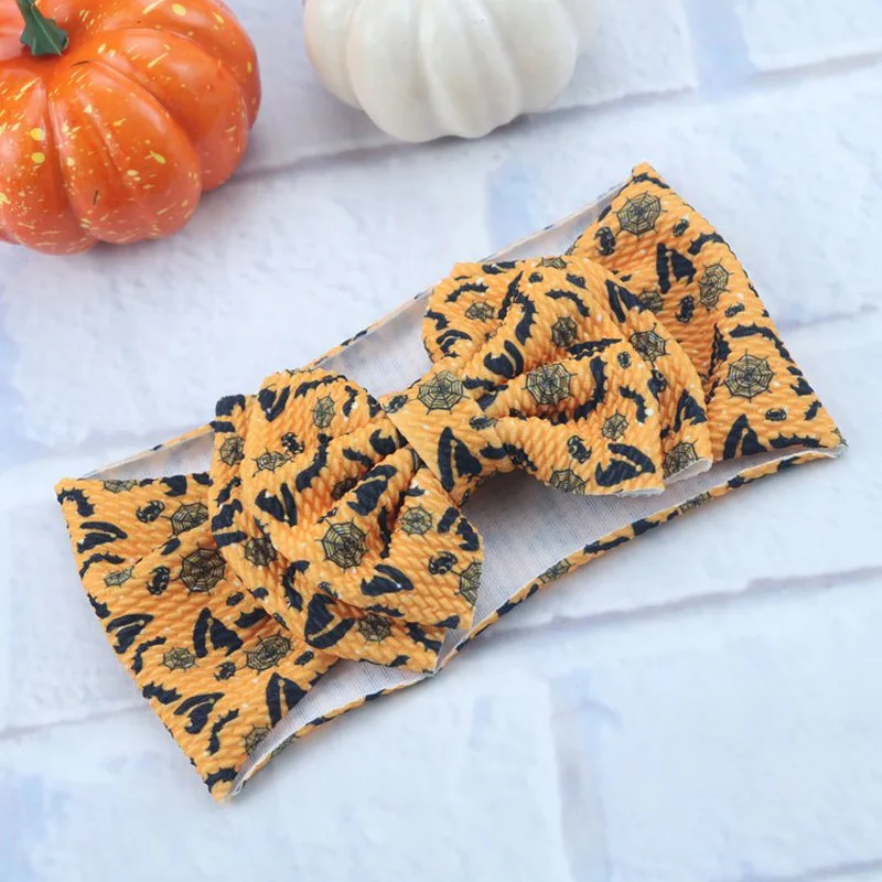 

CN Baby Halloween Headband Elastic Nylon Hair Band Printed Ghost Pumpkin Printed Festival Party Headwear Hair Accessorie