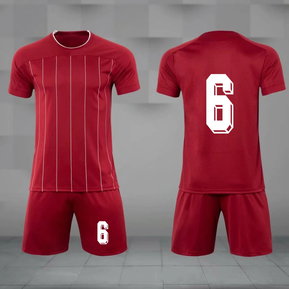 19 20 Kids Soccer Uniform Sets Professional Men Football Jerseys Clothing Tracksuit Adult Child Sport Training Suits Custom - Цвет: Number 6