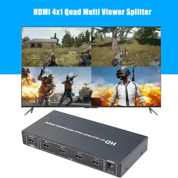 

1080P HDMI Splitter 4x1 Quad Multi Viewer Video Switcher for Multiplayer Meeting Support Infrared Remote Control Switching