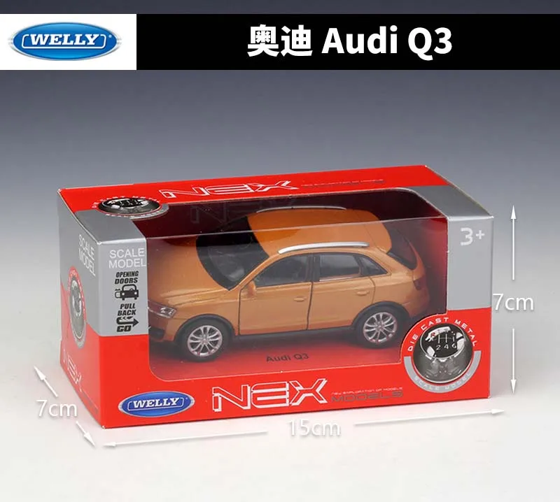 WELLY масштаб 1:36 металлическая модель игрушечного автомобиля Audi Q3/Q7 SUV классический