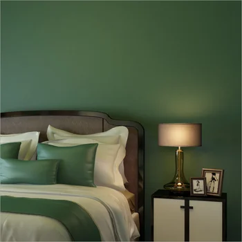 

green wallpaper Environmental protection solid color Orange non-woven interior decoration bedroom living room background wall