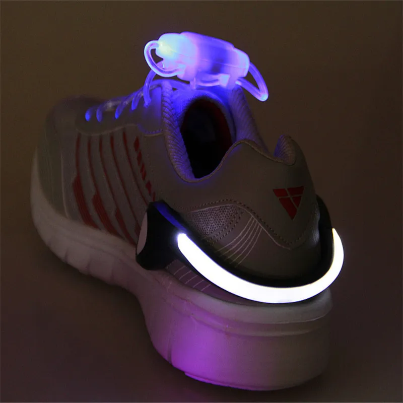 1 Pcs Useful Outdoor Tool LED Luminous Shoe Clip Light Night Safety Warning LED Bright Flash Light for Running Cycling
