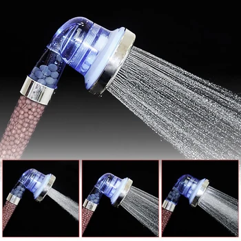 

2020 Bathroom 3-Function SPA Shower Head With Switch On / Off Button High Pressure Anion Filter Bath Head Water Saving Shower