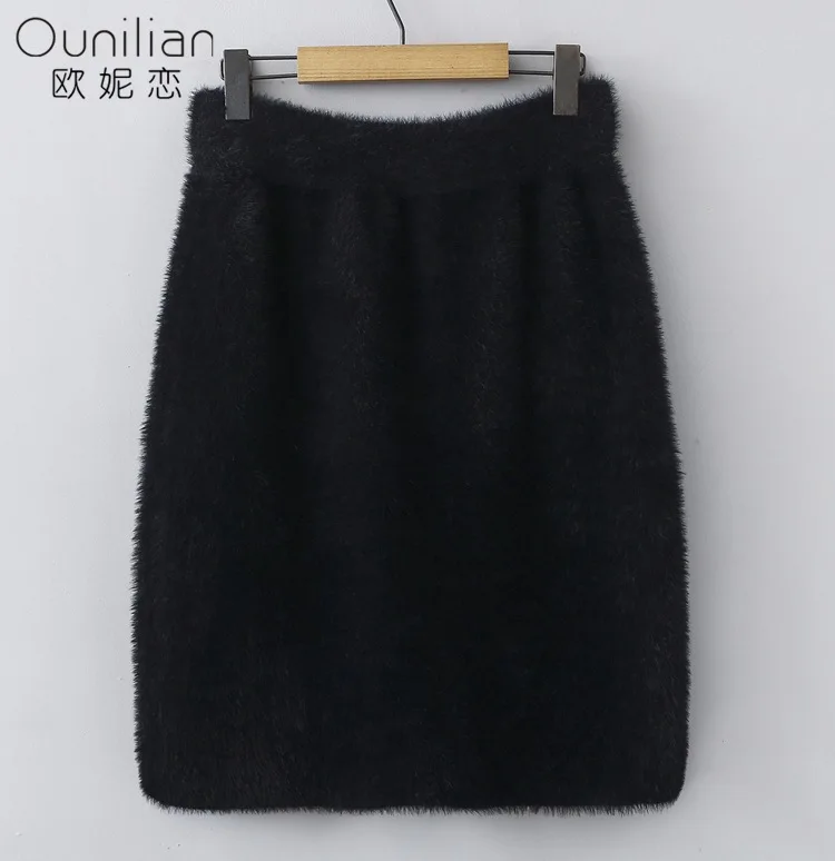 

Autumn And Winter Large Size Dress Elastic High-waisted Knitted Skirt Loose Fat Mm 200 Western Style Sheath Skirt Slimming