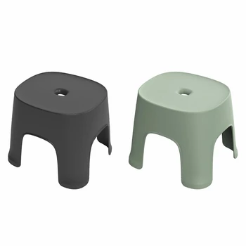 

Best 2 Pcs Small Bench Anti-Skid Plastic Stool Adult Thickening Children's Stool for Shoes Short Stool, Green & Black