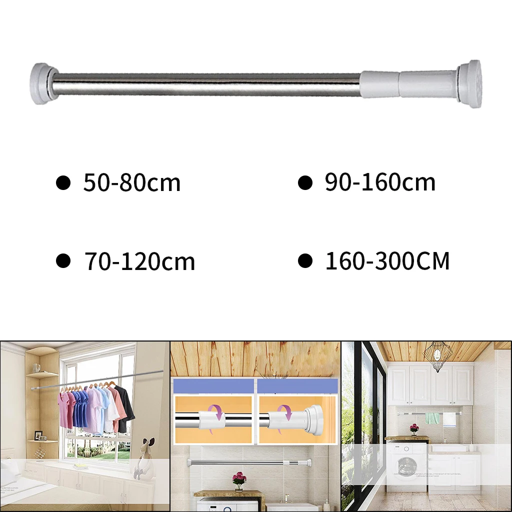 Rod Rail Spring Extendable Shower Curtain Viole Tension Rod Rail